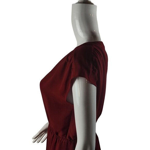 Madewell Womens Red V-Neck Dress Size 0 Embroidered Hem Polyester/Cotton - Picture 10 of 16